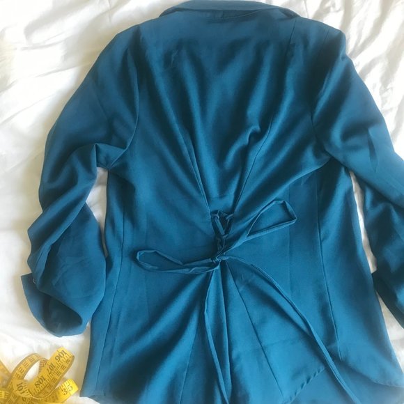 Blue/Teal Button-Down Blouse - Picture 6 of 7